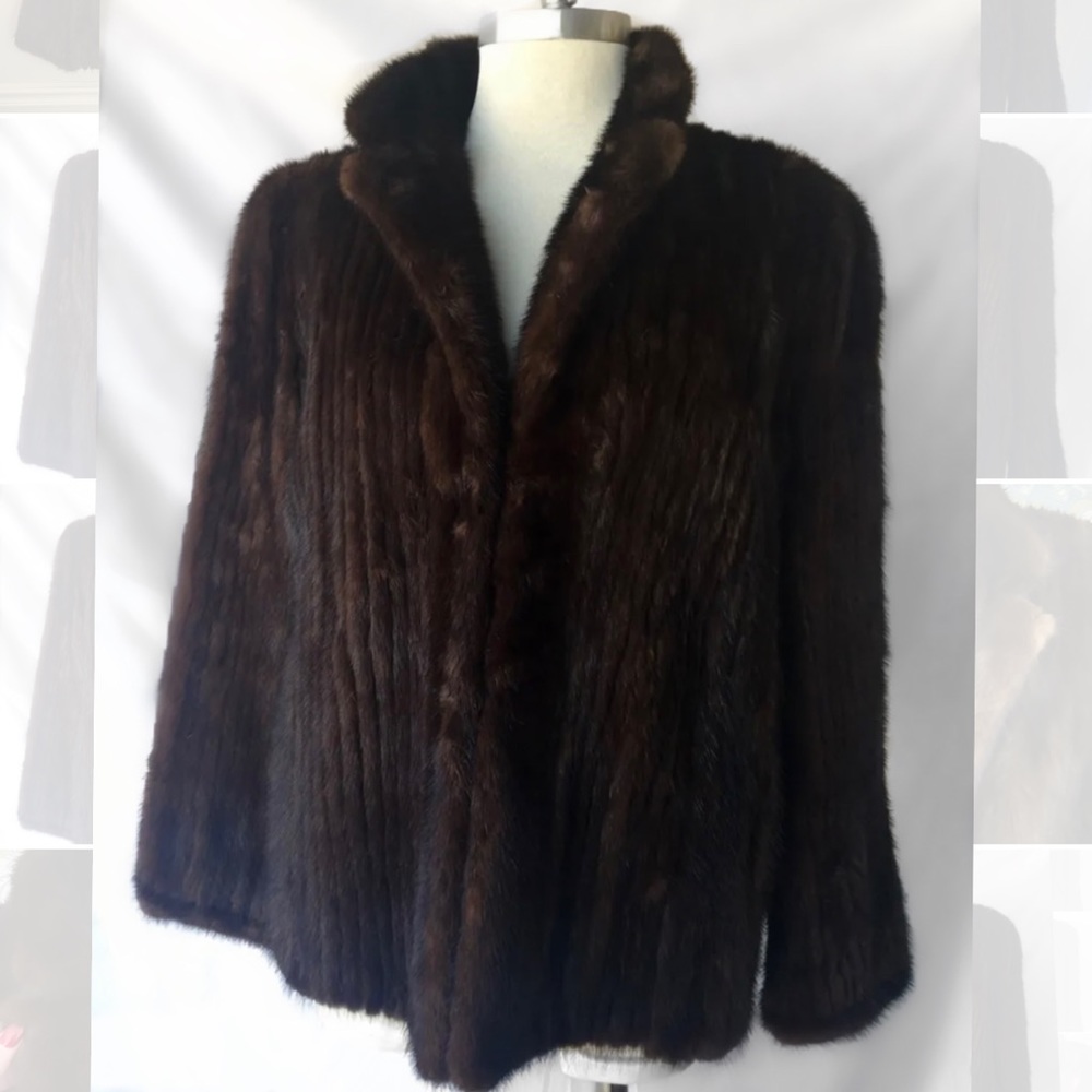 Mink Fur Coat Short - Koslows Dark Brown